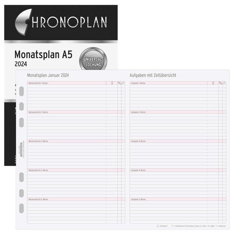 CHRONOPLAN Kalendereinlage 2024 A5 Monatsplan