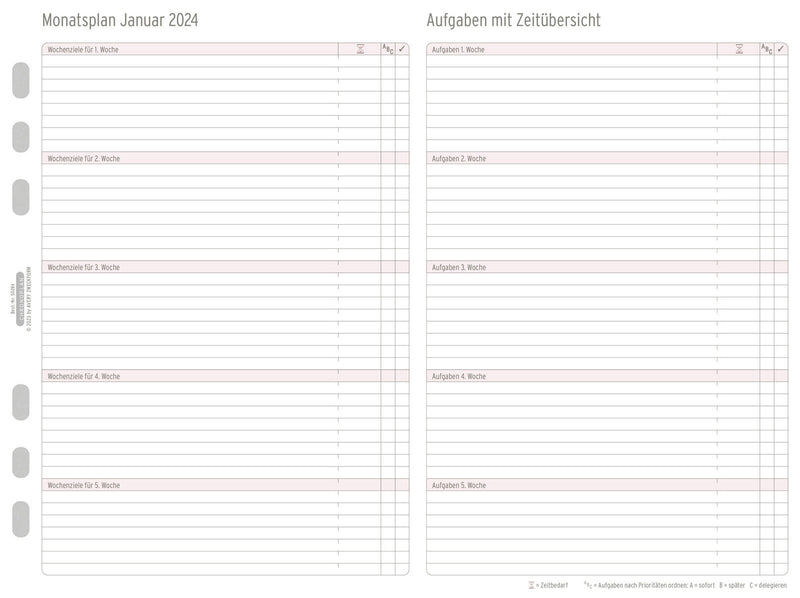 CHRONOPLAN Kalendereinlage 2024 A5 Monatsplan
