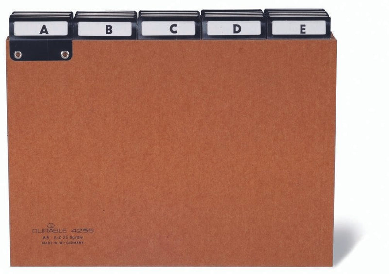DURABLE Karteikartenregister A-Z braun für DIN-A5-Karteikästen