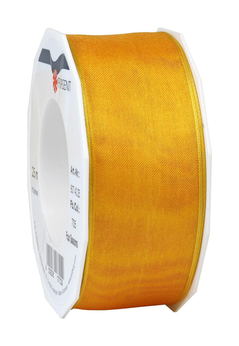 PRÄSENT Geschenkbänder 40 mm x 25 m cabin yellow