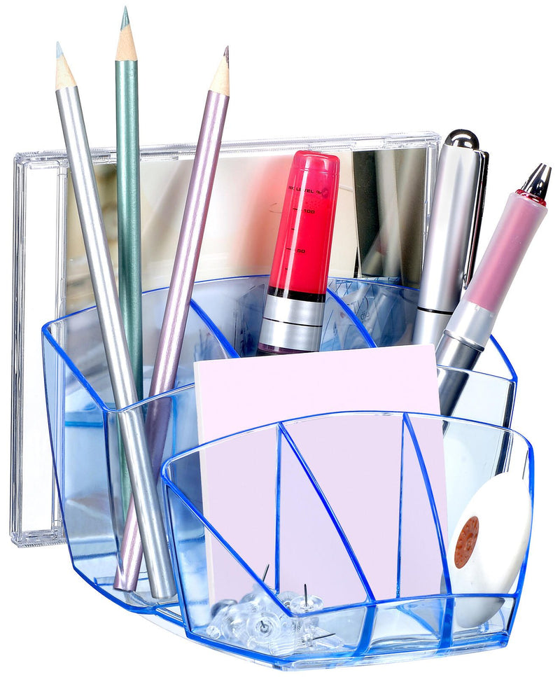 cep Stiftehalter 14,3 x 15,8 x 9,3 cm blau-transparent