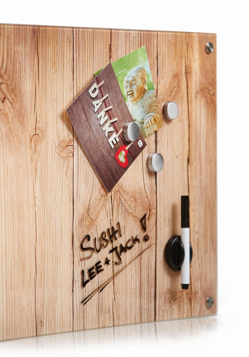 Zeller Glas-Magnettafel 40,0 x 40,0 cm Wood