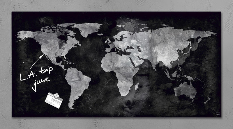 SIGEL Glas-Magnettafel 91,0 x 46,0 cm World-Map