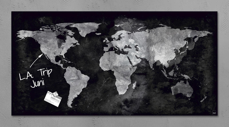 SIGEL Glas-Magnettafel 91,0 x 46,0 cm World-Map