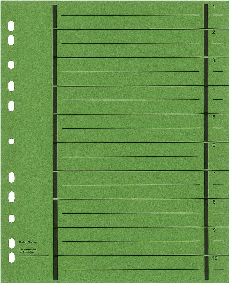 Wekre Trennblätter DIN A4 190 g/m² grün