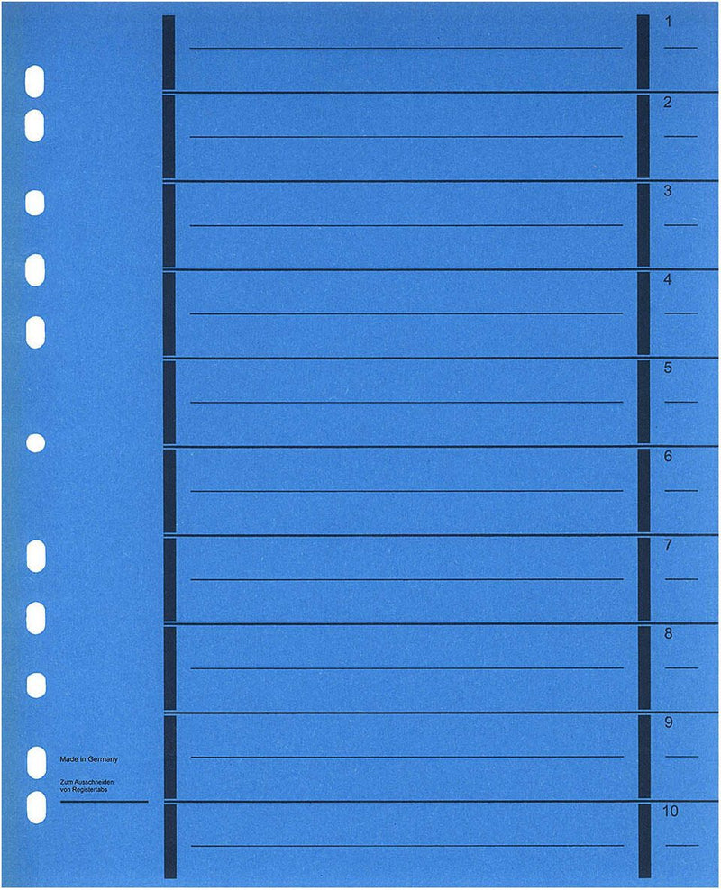 Wekre Trennblätter DIN A4 190 g/m² blau
