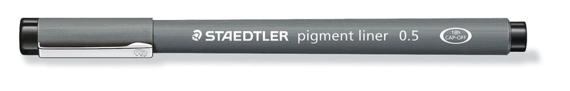 STAEDTLER Pigment Liner 308 Fineliner 0.05 + 0.1 + 0.3 + 0.5 + 0.8 mm Schwarz