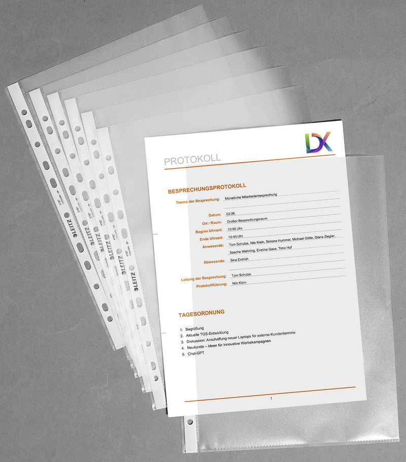 LEITZ Prospekthüllen DIN A4 0.085 mm transparent