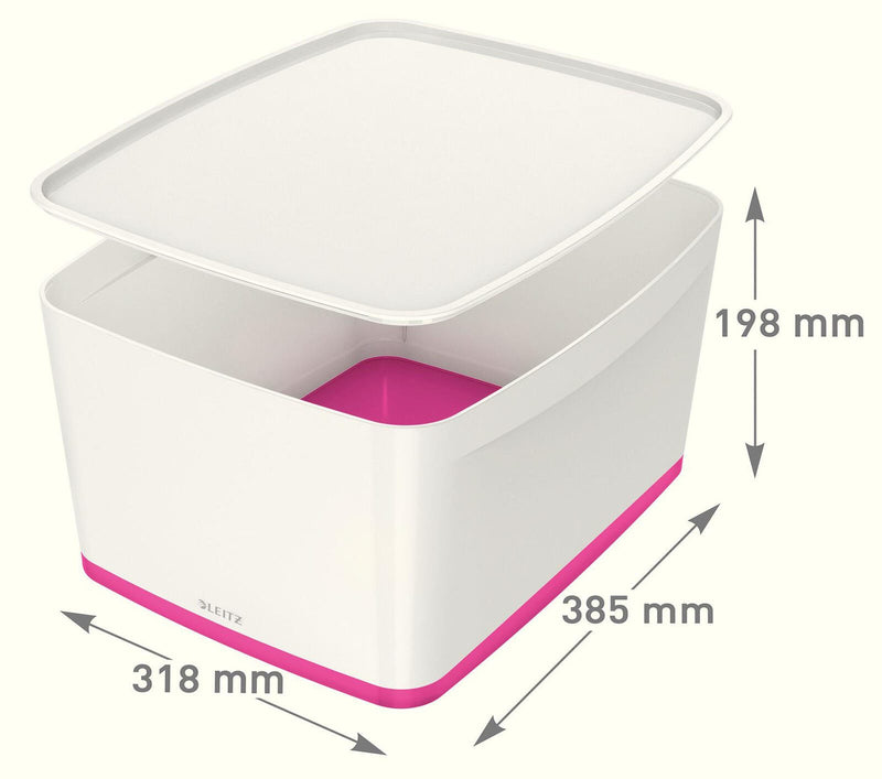 LEITZ Aufbewahrungsbox 18,0 l - 38,5 x 31,8 x 19,8 cm perlweiß/pink