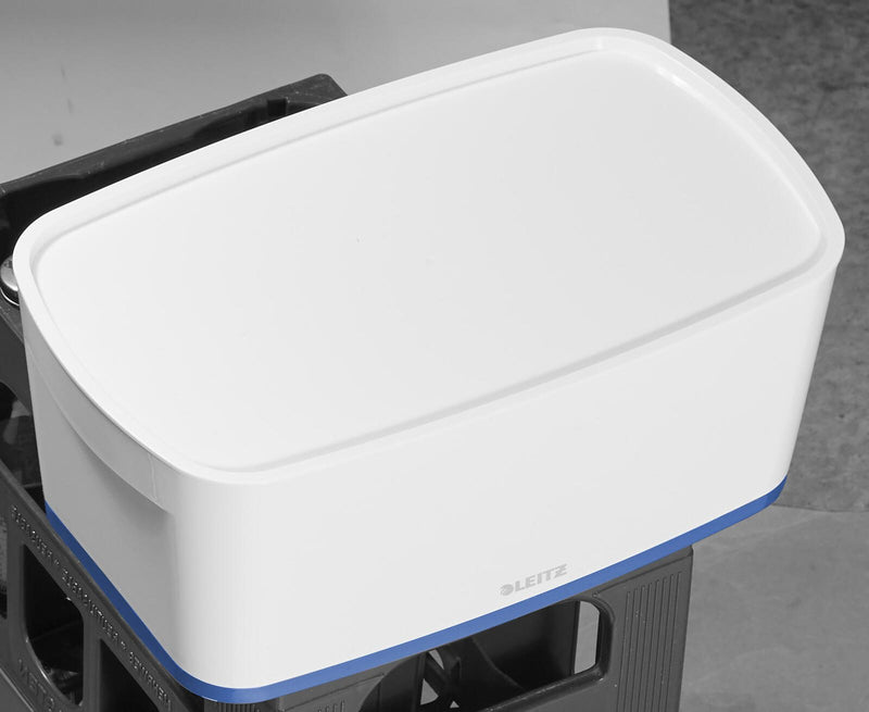 LEITZ Aufbewahrungsbox 5,0 l - 31,8 x 19,1 x 12,8 cm perlweiß/blau