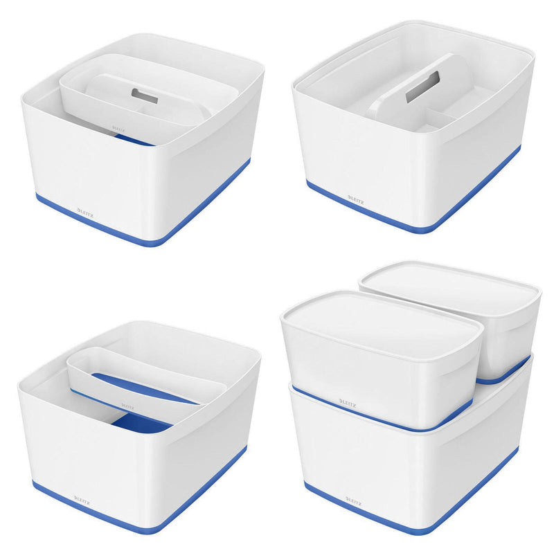 LEITZ Aufbewahrungsbox 18,0 l - 38,5 x 31,8 x 19,8 cm perlweiß/blau