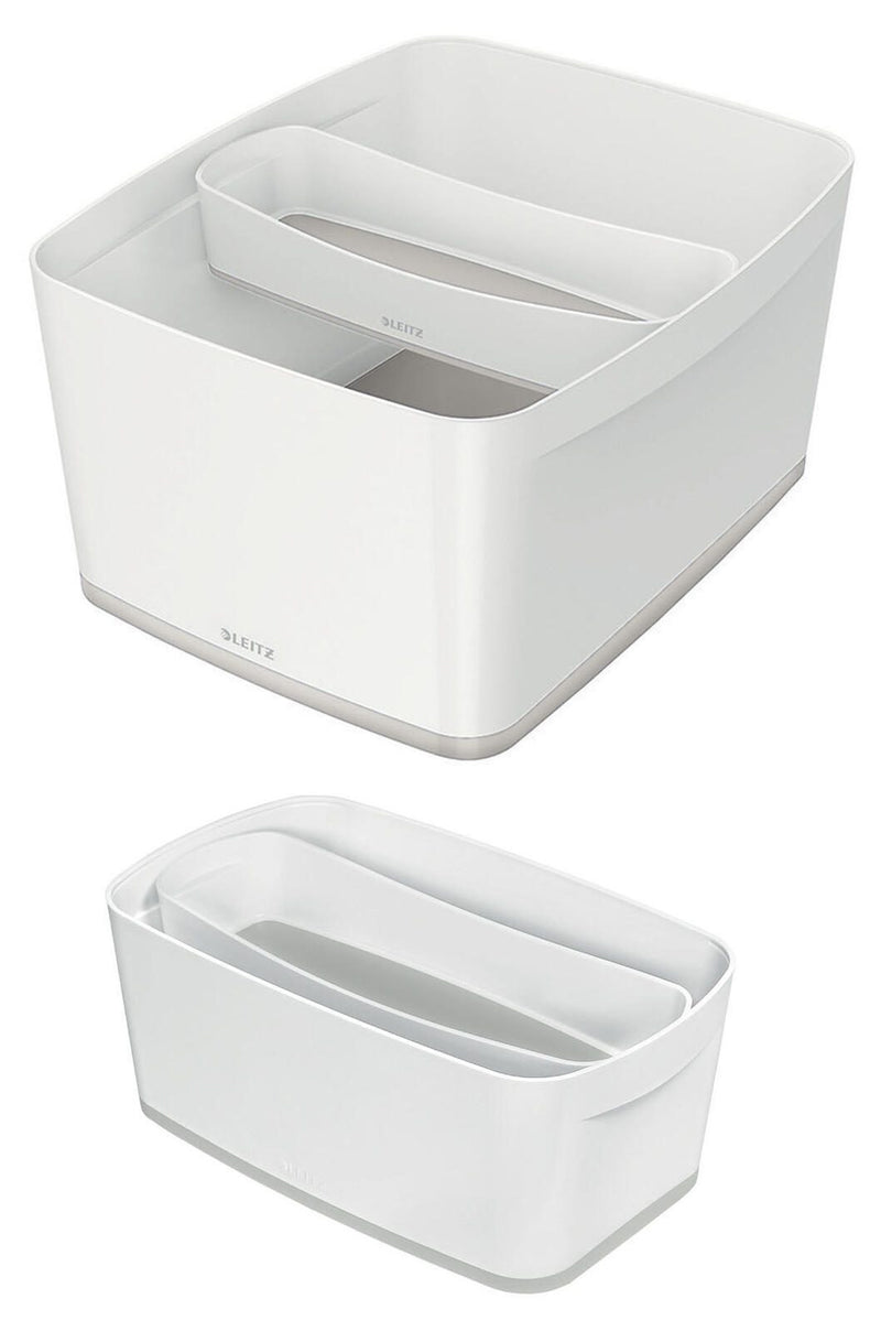 LEITZ Aufbewahrungsbox 0,6 l - 30,7 x 10,5 x 5,5 cm perlweiß/grau