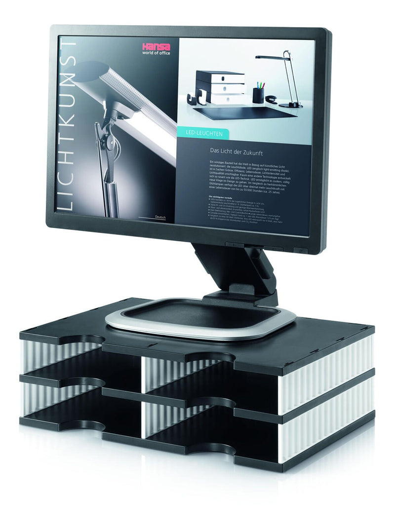 styro Sortierstation DIN C4 4-Fach schwarz/weiß
