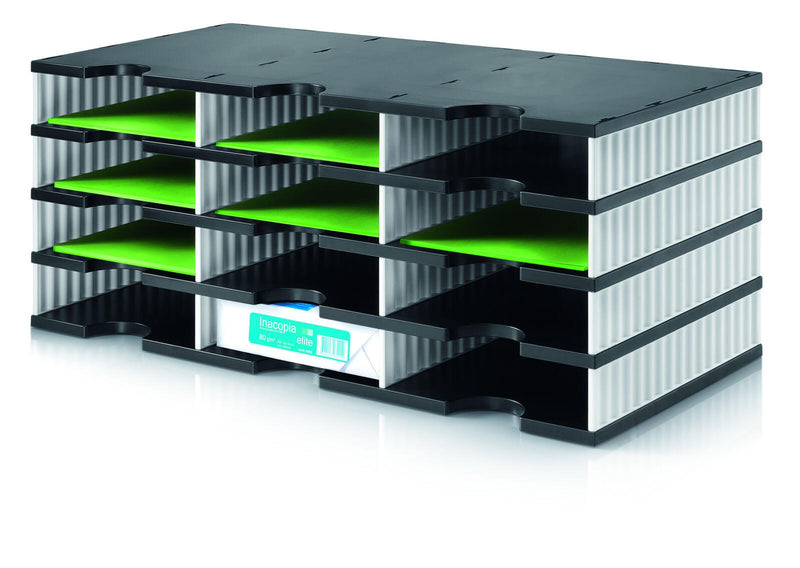 styro Sortierstation DIN C4 12-Fach schwarz/weiß