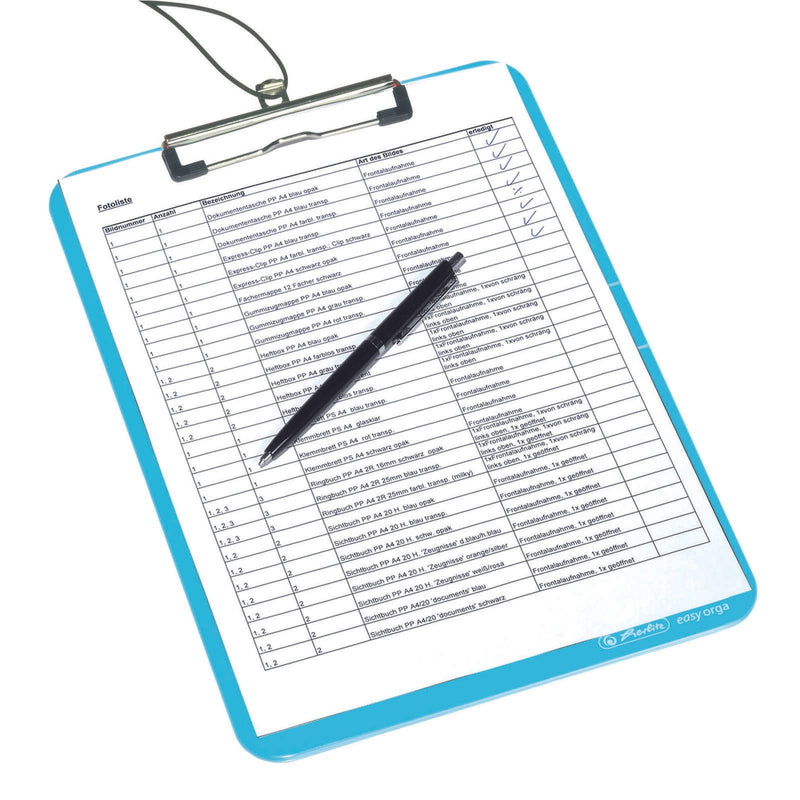 herlitz Klemmbrett DIN A4 transparent blau