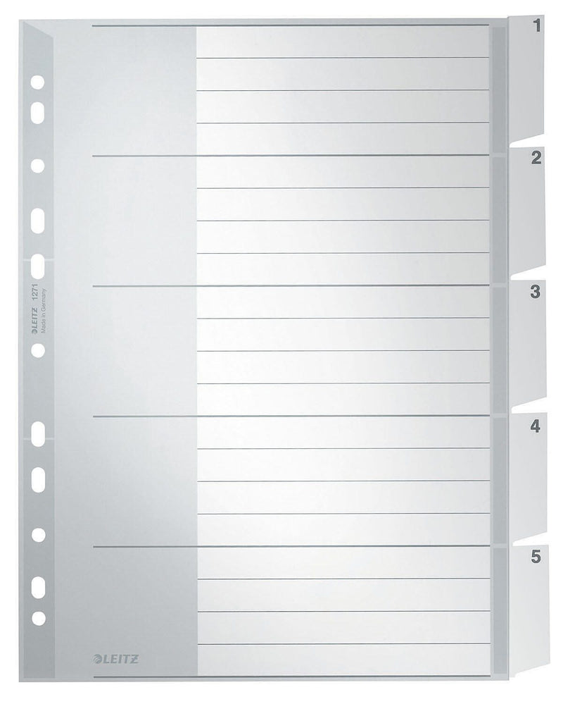 LEITZ Ordnerregister Vollformat, Überbreite 1-5 DIN A4