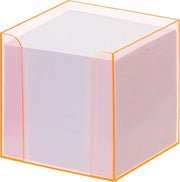 folia Zettelbox transparent orange inkl. 800 Notizzettel