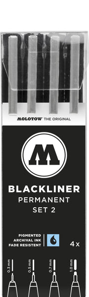 MOLOTOW Blackliner Fineliner-Set 0.6 + 0.5 + 0.7 + 1.0 mm Schwarz