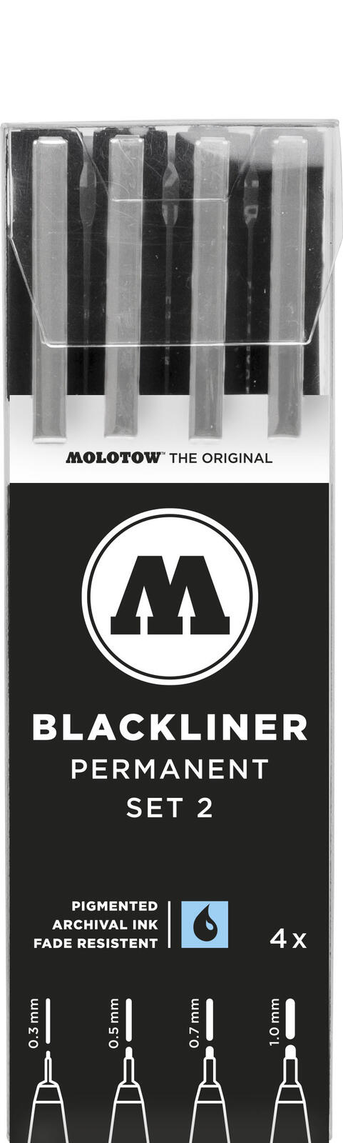 MOLOTOW Blackliner Fineliner-Set 0.6 + 0.5 + 0.7 + 1.0 mm Schwarz