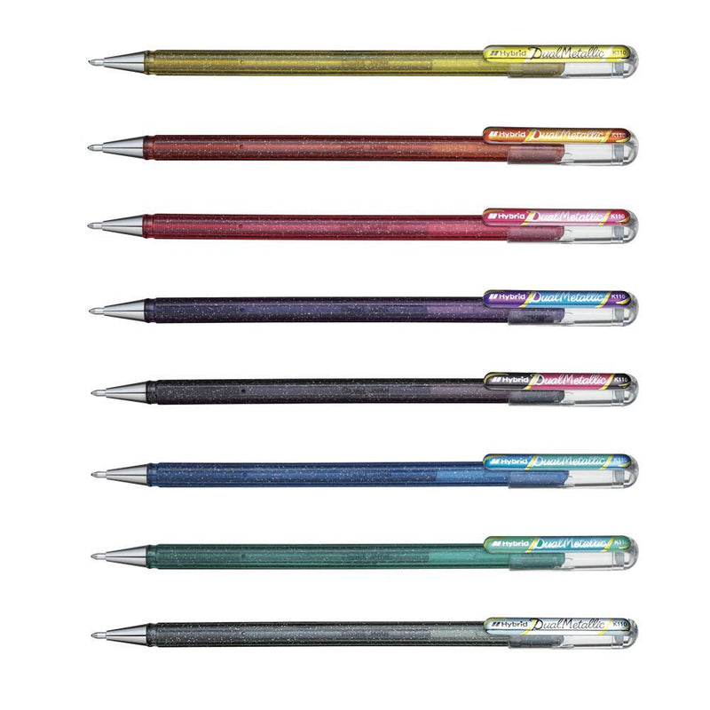 Pentel Dual Metallic Gelschreiber 0.5 mm, Schreibfarbe: Silber