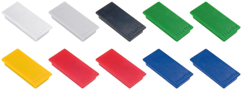 FRANKEN Magnet 2,3 x 5,0 je 2x rot, grün, blau und je 1x gelb, weiß, schwarz, grau