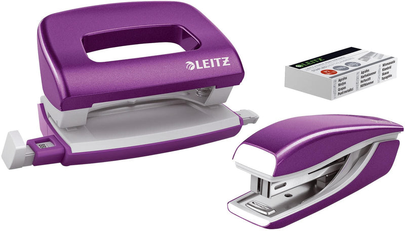 LEITZ Locher und Heftgeräte Set lila-metallic