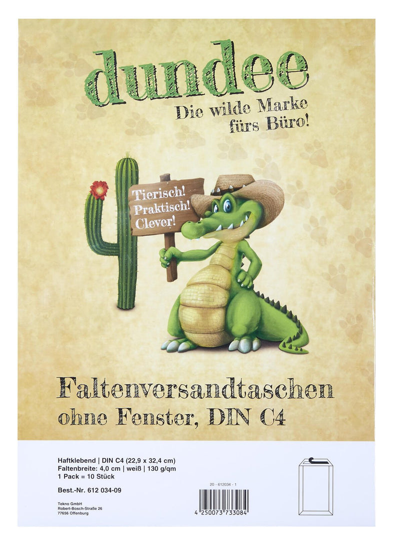 dundee Faltentaschen DIN C4 weiß