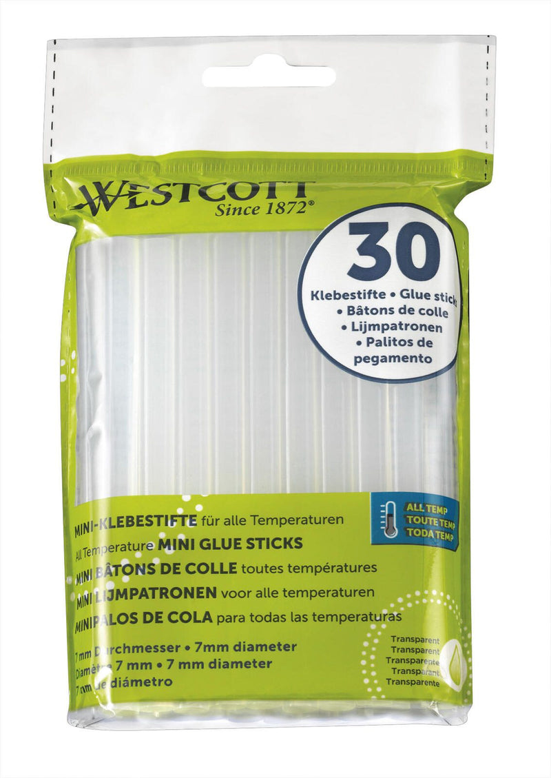 WESTCOTT Heißklebesticks mini transparent