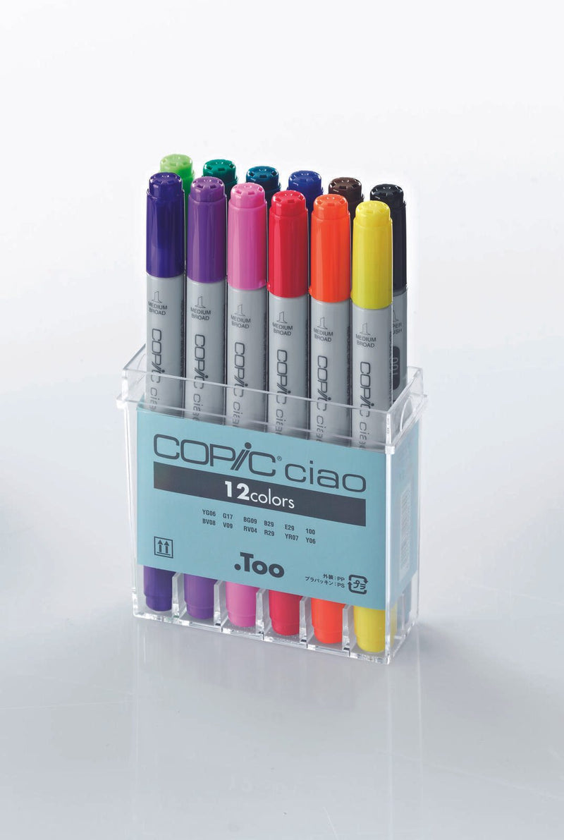 COPIC® Ciao 12er Set Layoutmarker-Set 1.0 + 6.0 mm Mehrfarbig