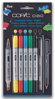 COPIC® Ciao 5+1 Set Brights Layoutmarker-Set 1.0 + 6.0 mm Mehrfarbig