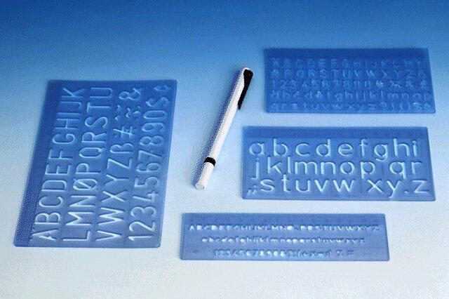 WEDO Buchstabenschablonen-Set blau-transparent