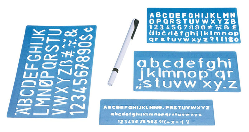 WEDO Buchstabenschablonen-Set blau-transparent