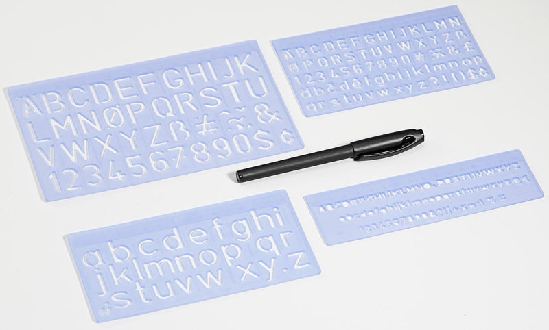 WEDO Buchstabenschablonen-Set blau-transparent