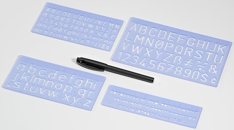 WEDO Buchstabenschablonen-Set blau-transparent