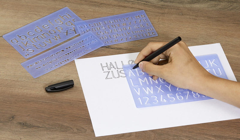 WEDO Buchstabenschablonen-Set blau-transparent