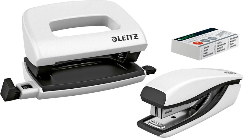 LEITZ Locher und Heftgeräte Set perlweiß-metallic