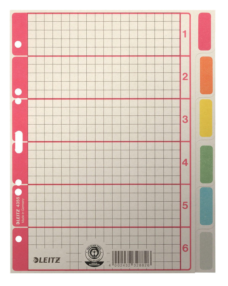 LEITZ Ordnerregister Vollformat 1-6 DIN A4