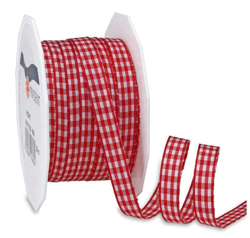PRÄSENT Geschenkbänder 10 mm x 20 m rot/weiß