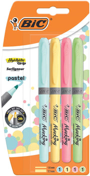 BIC® Highlighter Grip Pastell Textmarker Mehrfarbig