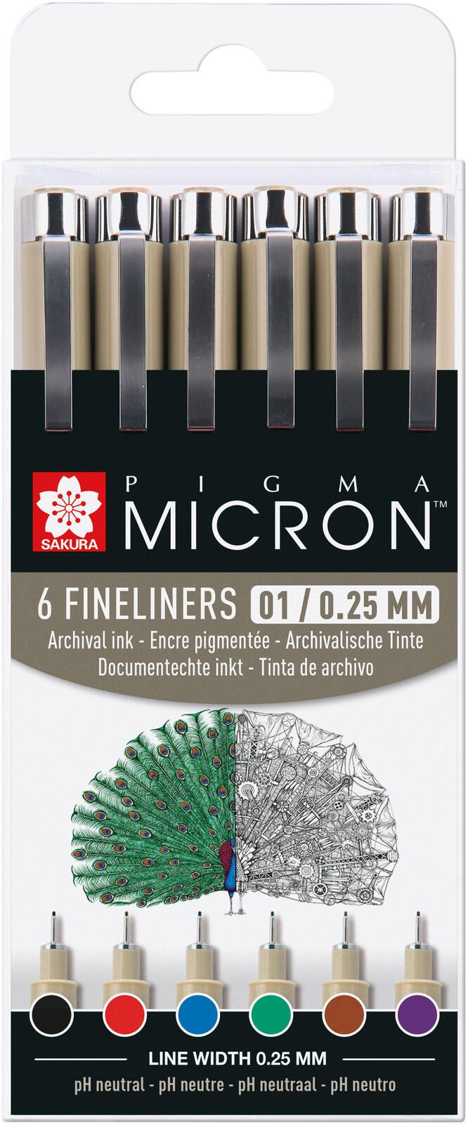 Sakura Pigma Micron Fineliner-Set 0.25 mm Mehrfarbig