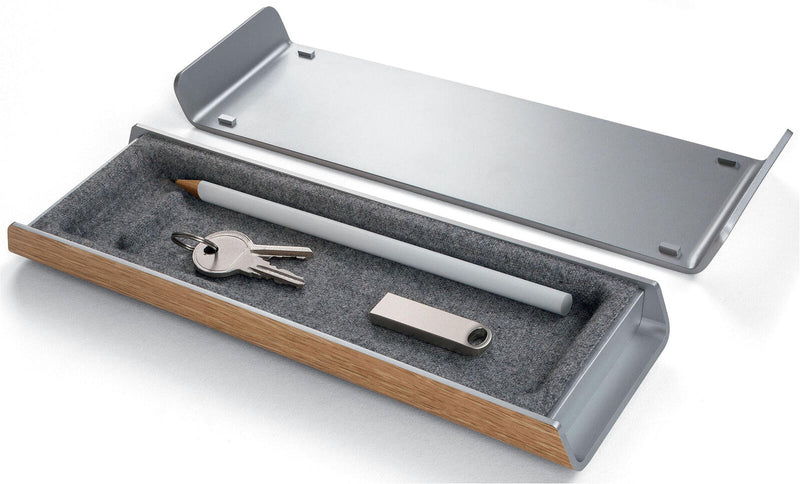 SIGEL Stiftablage 24,0 x 7,5 x 2,3 cm silber/holzfarben