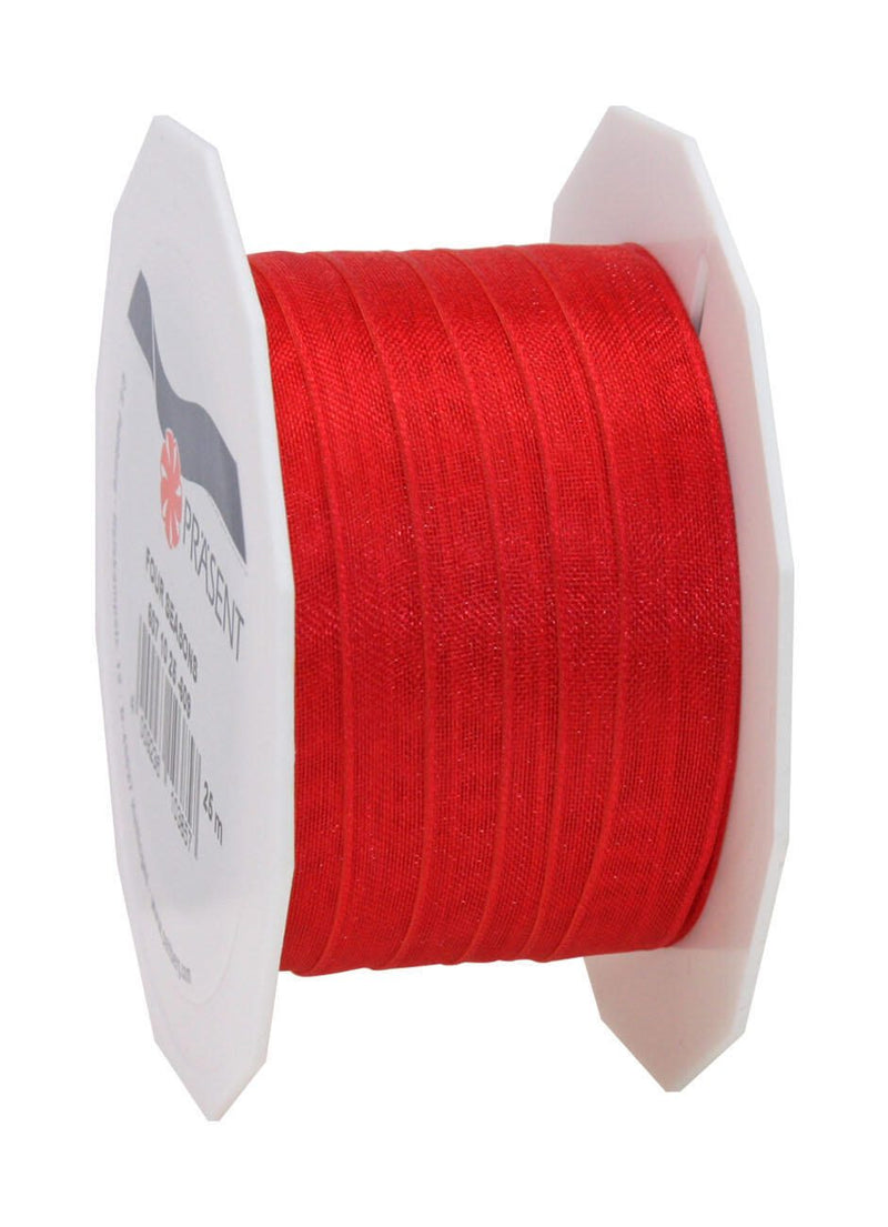 PRÄSENT Geschenkbänder 10 mm x 25 m rot