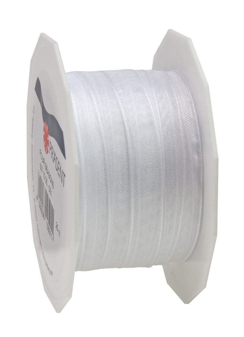 PRÄSENT Geschenkbänder 10 mm x 25 m weiß