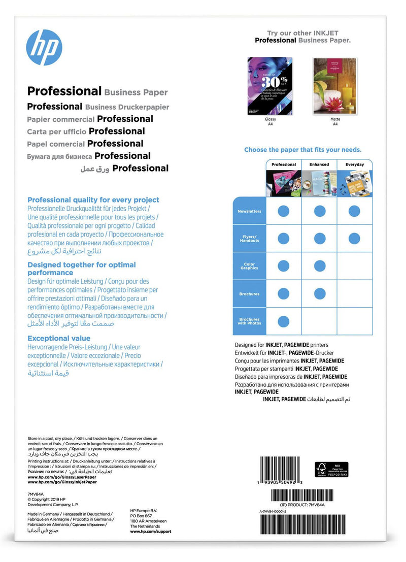 HP Fotopapier Professional Business 7MV84A DIN A3 glänzend 180 g/m²