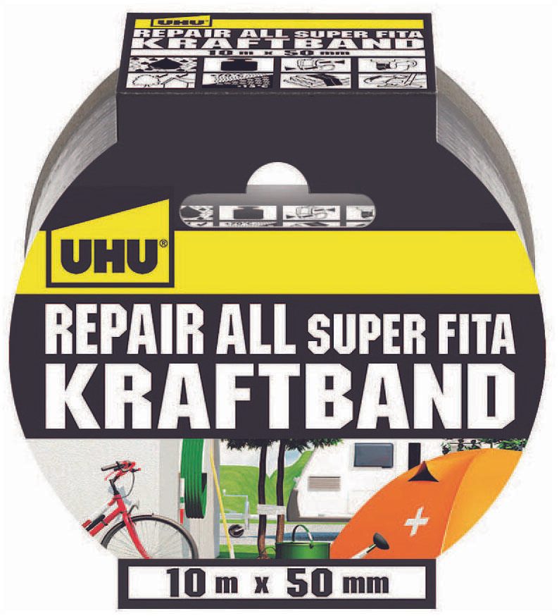 UHU Gewebebänder Repair All Kraftband 50 mm x 10 m silber