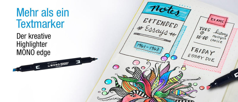 Tombow MONO edge Textmarker Mehrfarbig