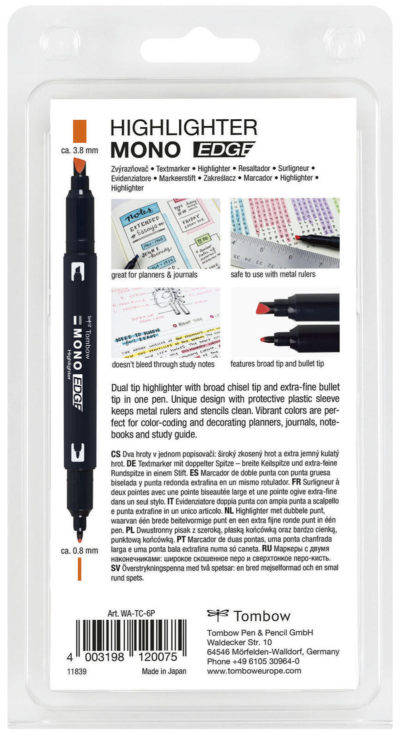 Tombow MONO edge Textmarker Mehrfarbig