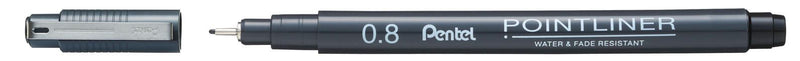 Pentel Pointliner Fineliner-Set 0.05 + 0.1 + 0.2 + 0.3 + 0.5 + 0.8 mm Schwarz