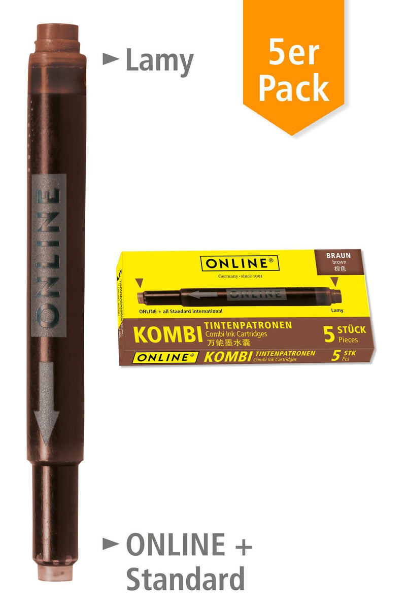 ONLINE® Tintenpatronen für Füller braun