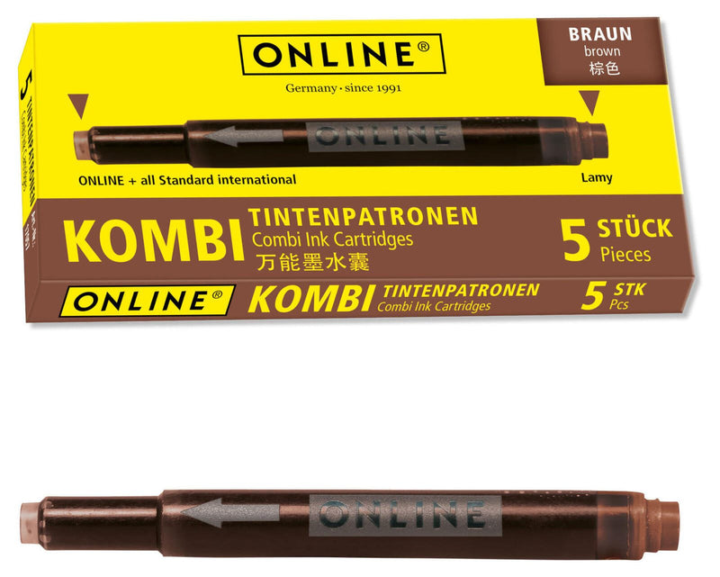ONLINE® Tintenpatronen für Füller braun